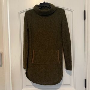Hailey & Co Dark Green Angora Cowl Neck Sweater Tunic Dress - Womens Small
